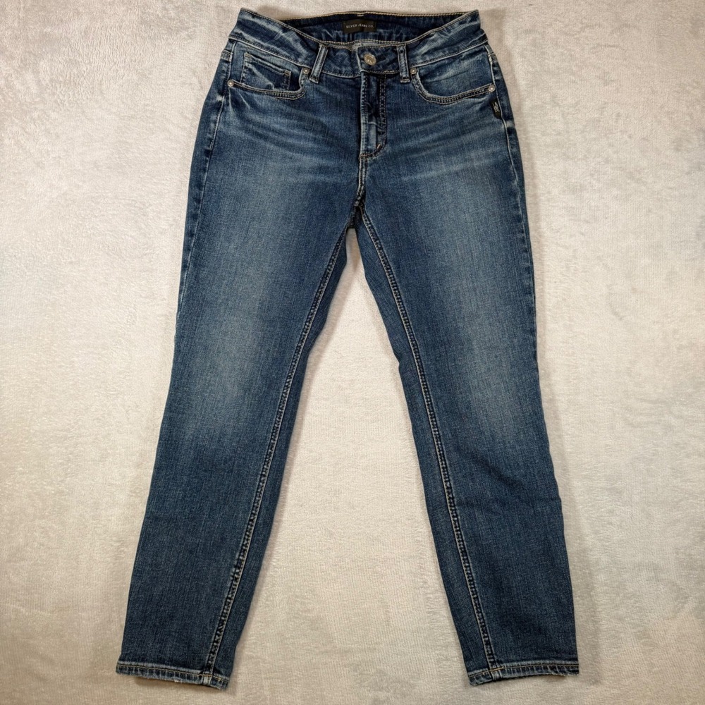 Silver Jeans Co Suki Skinny Crop Jeans Medium‎ Wash W28 L26 L43975SCV384